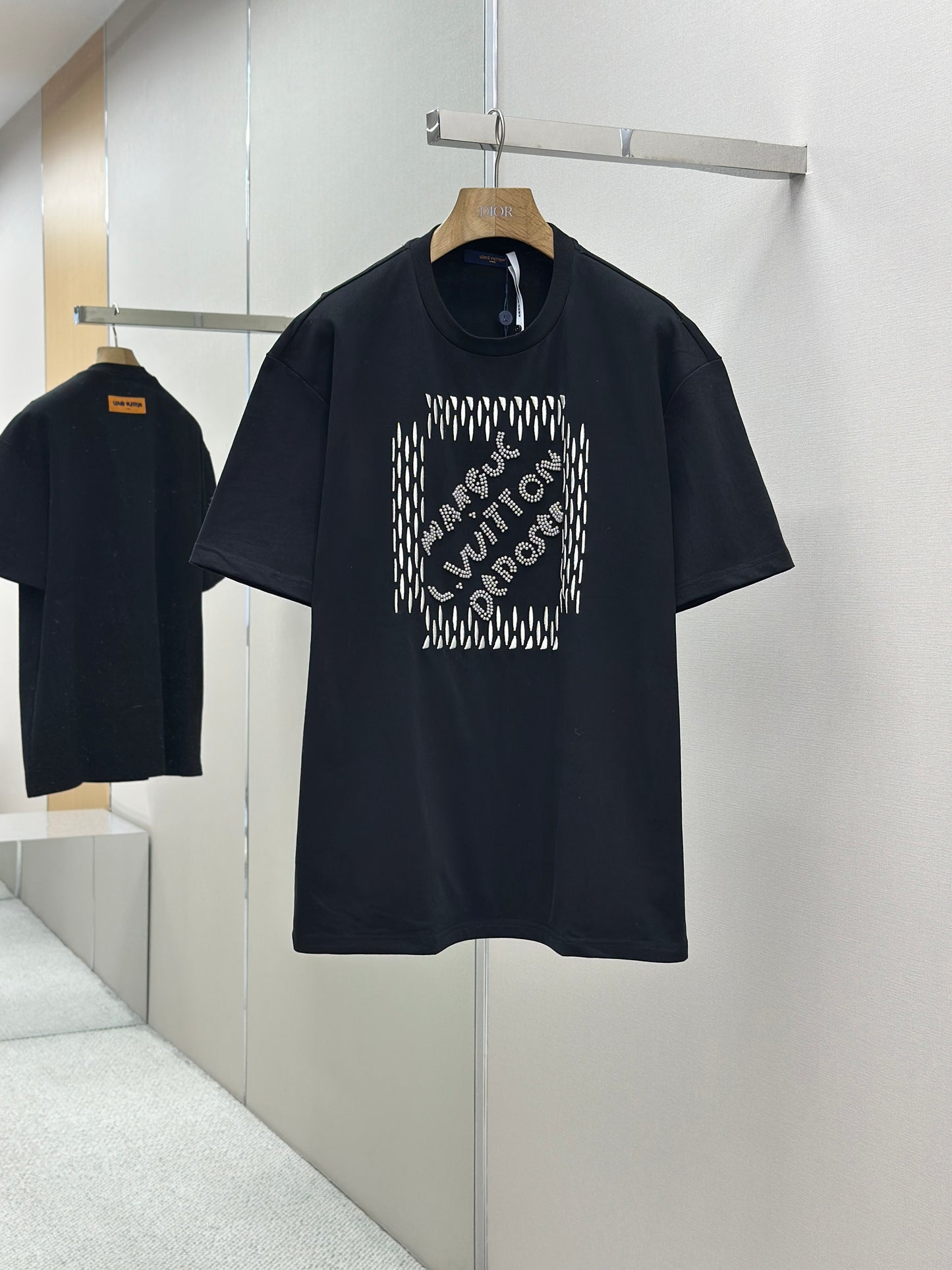 LOUI*V  Embroidered Signature Cotton T-Shirt