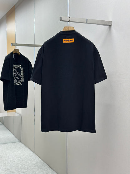 LOUI*V  Embroidered Signature Cotton T-Shirt