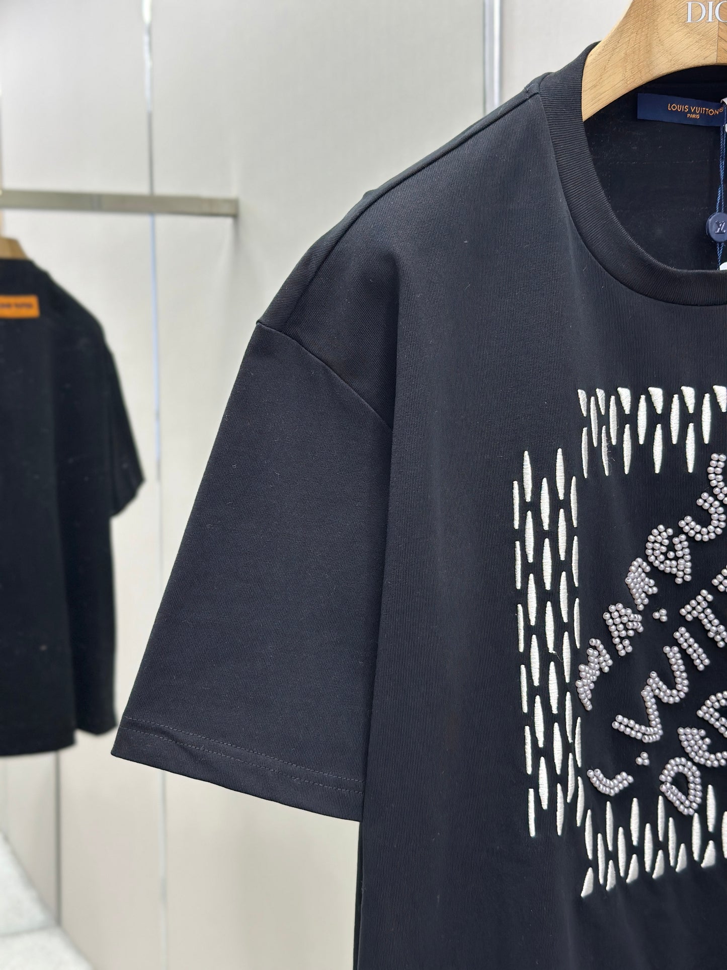 LOUI*V  Embroidered Signature Cotton T-Shirt