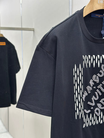 LOUI*V  Embroidered Signature Cotton T-Shirt