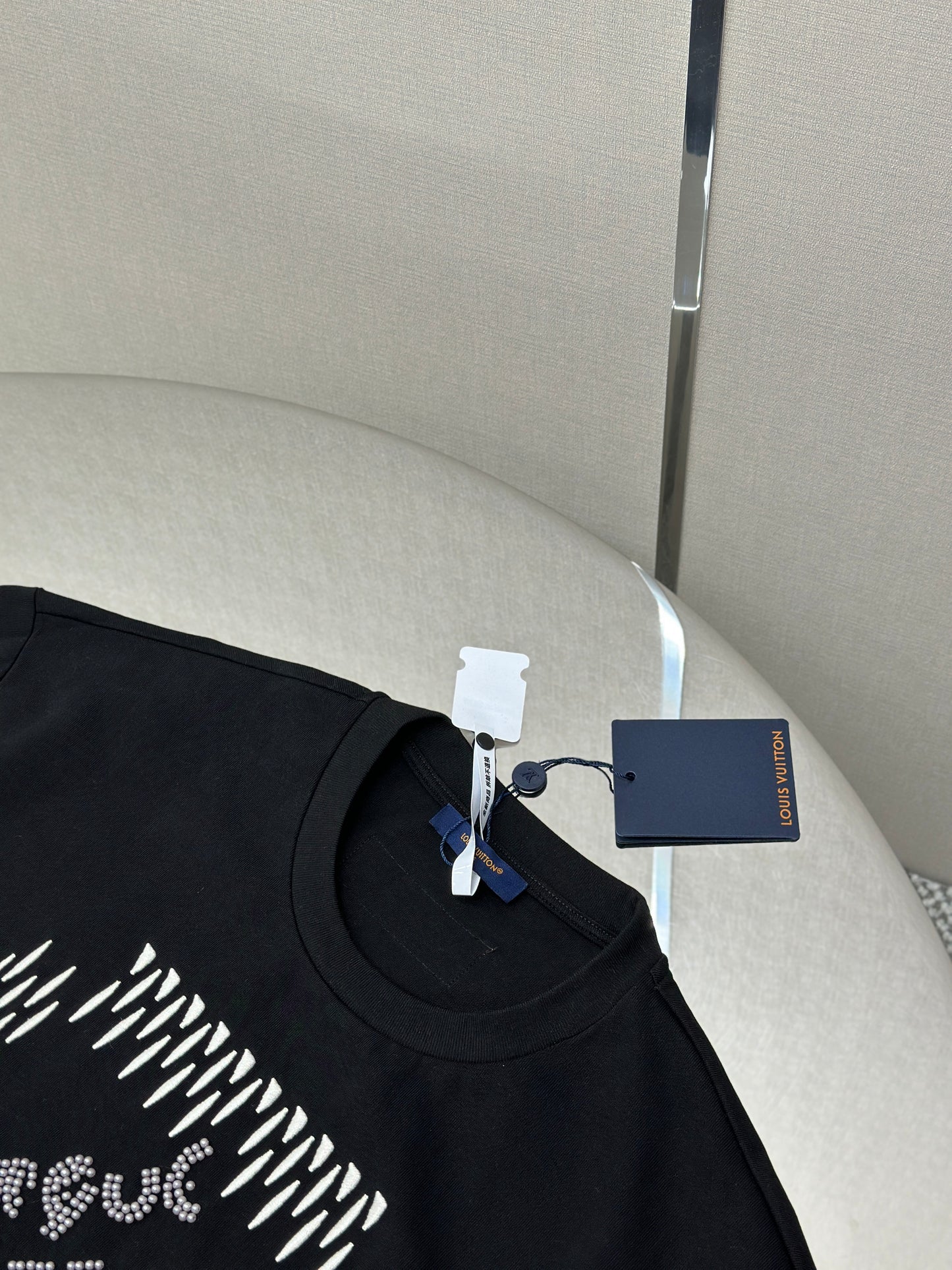LOUI*V  Embroidered Signature Cotton T-Shirt
