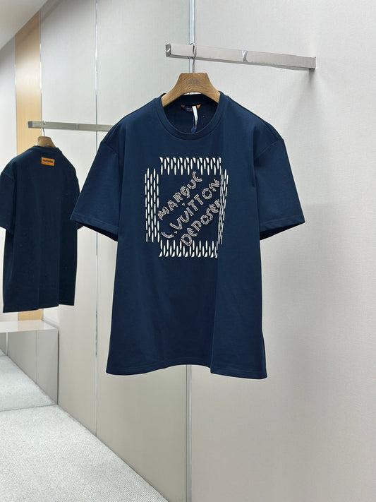LOUI*V  Embroidered Signature Cotton T-Shirt