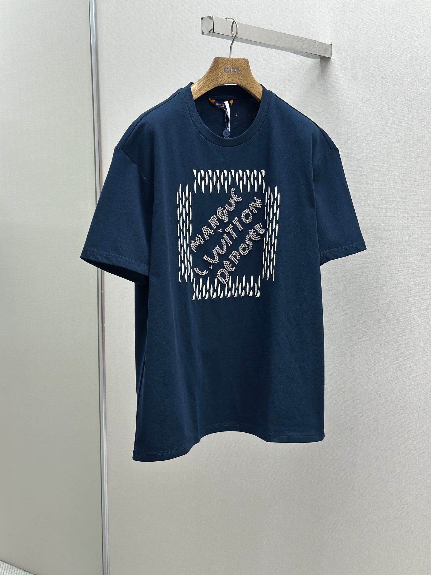 LOUI*V  Embroidered Signature Cotton T-Shirt