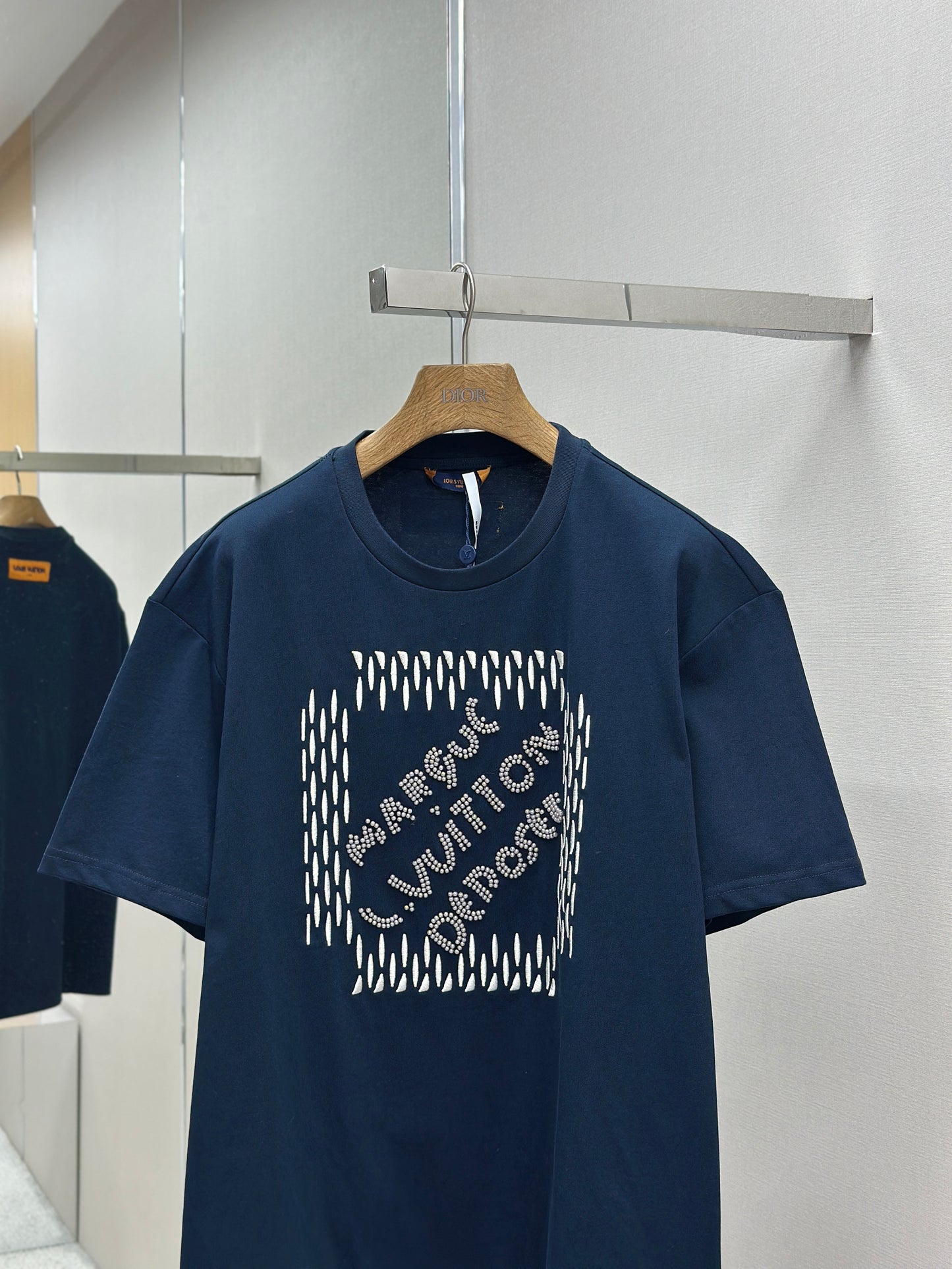 LOUI*V  Embroidered Signature Cotton T-Shirt