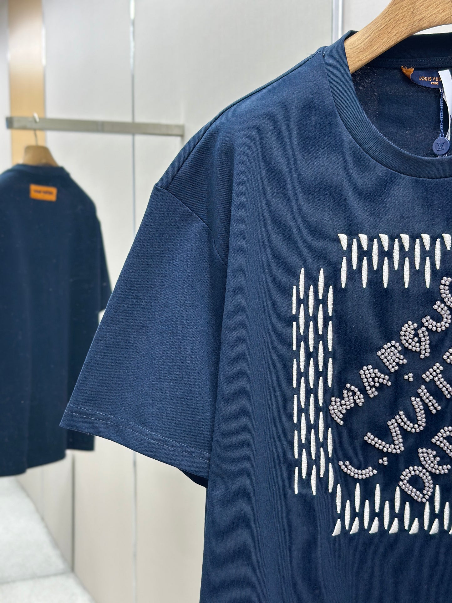 LOUI*V  Embroidered Signature Cotton T-Shirt
