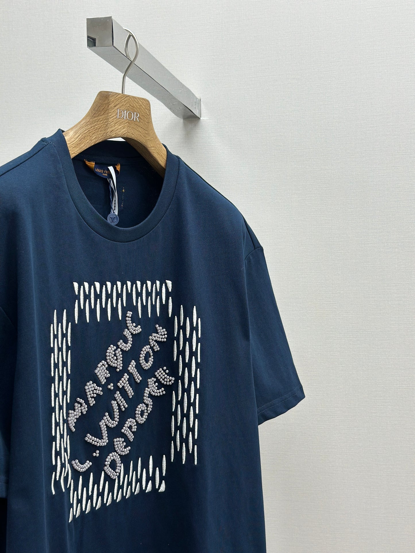LOUI*V  Embroidered Signature Cotton T-Shirt
