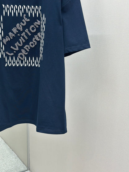 LOUI*V  Embroidered Signature Cotton T-Shirt