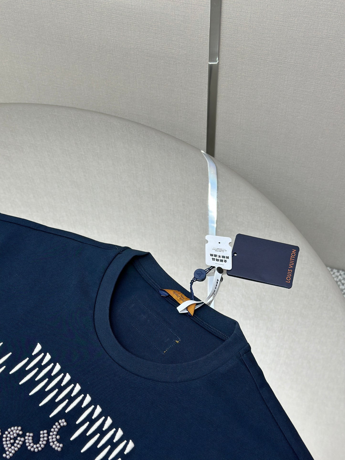 LOUI*V  Embroidered Signature Cotton T-Shirt