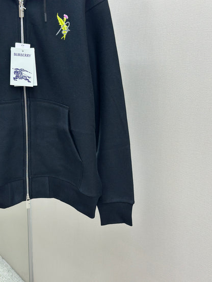 BURB* Thistle Logo Cotton Blend Zip Hoodie
