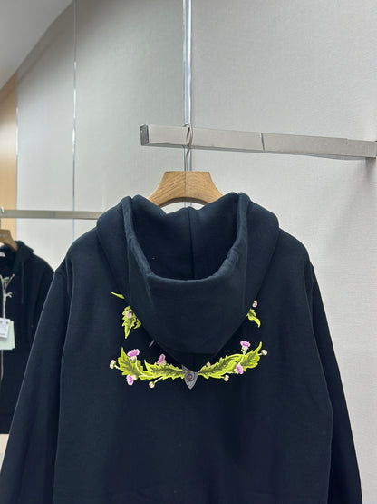 BURB* Thistle Logo Cotton Blend Zip Hoodie