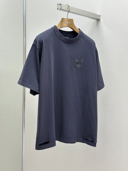BALENC*   Nail Polish Cropped T-shirt in Faded Black