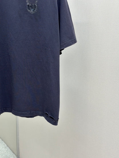 BALENC*   Nail Polish Cropped T-shirt in Faded Black