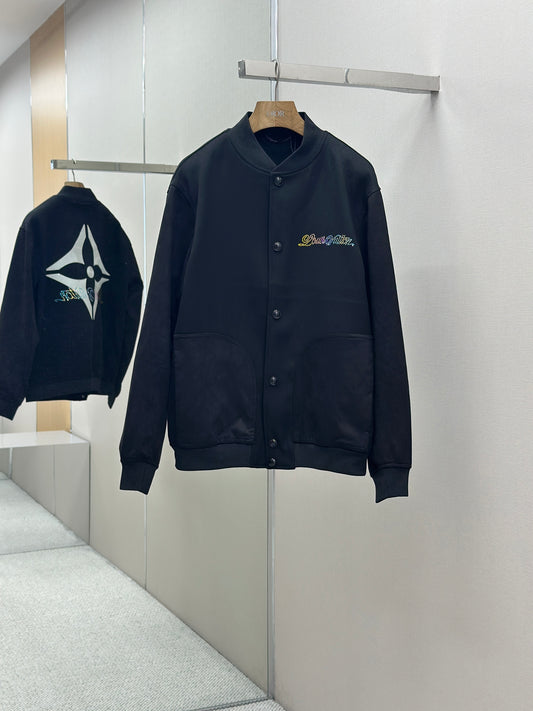 LOUI*V Leather Mix Varsity Blouson