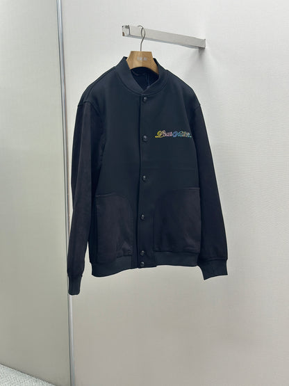 LOUI*V Leather Mix Varsity Blouson