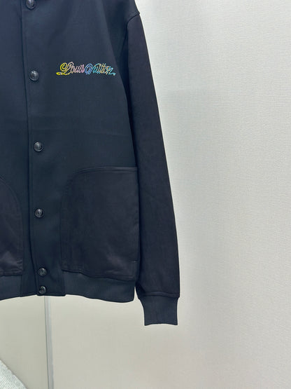 LOUI*V Leather Mix Varsity Blouson