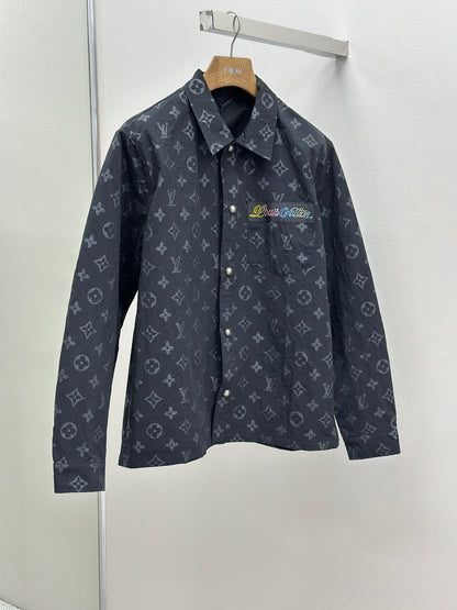 LOUI*V Monogram Moire Jacquard Silk Overshirt