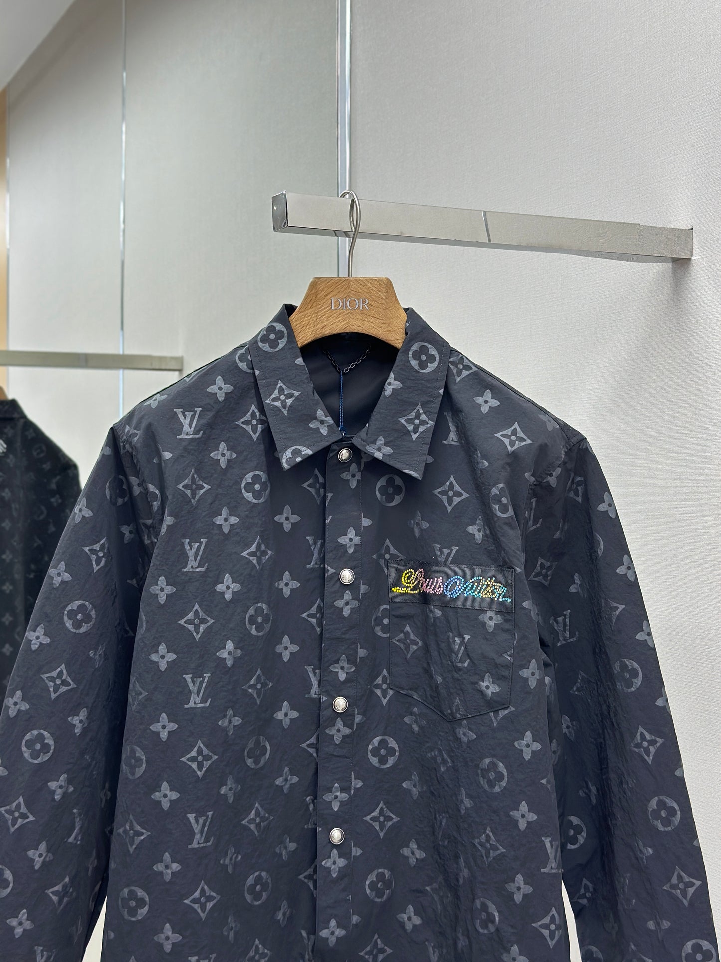 LOUI*V Monogram Moire Jacquard Silk Overshirt