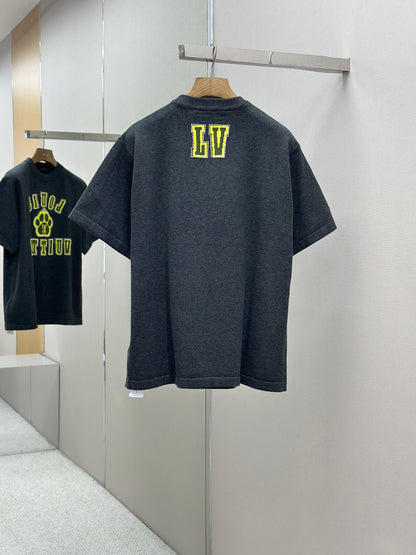 LOUI*V Embellished Short-Sleeved Cotton Crewneck