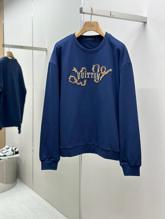 LOUI*V Embroidered Cotton Crewneck