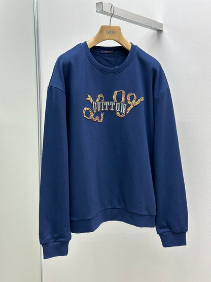 LOUI*V Embroidered Cotton Crewneck