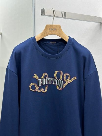 LOUI*V Embroidered Cotton Crewneck