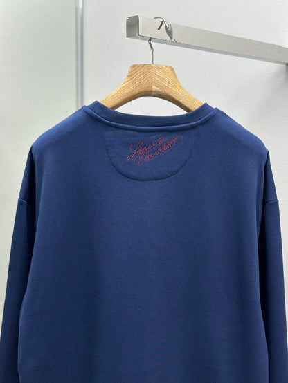 LOUI*V Embroidered Cotton Crewneck