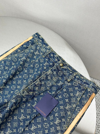 LOUI*V Monogram Denim Tailored Pants