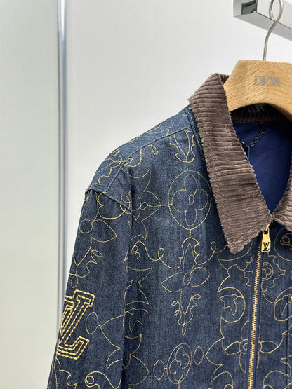 LOUI*V Embroidered Denim Workwear Jacket