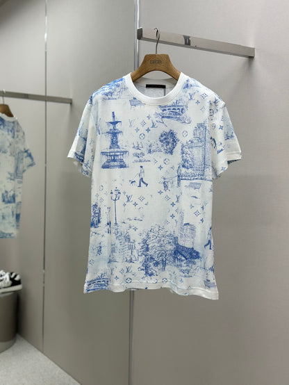 LOUI*V Printed Cotton Pique T-Shirt