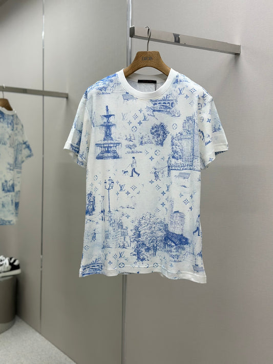 LOUI*V Printed Cotton Pique T-Shirt