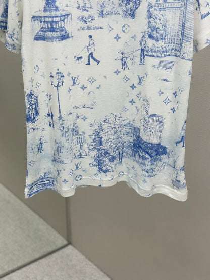 LOUI*V Printed Cotton Pique T-Shirt
