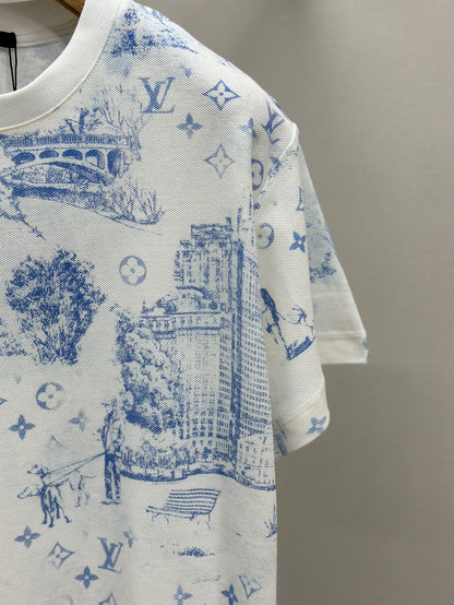 LOUI*V Printed Cotton Pique T-Shirt
